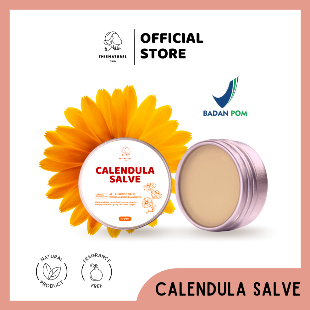 Calendula Healing Salve - All Purpose Balm - 100% Natural Herbal Pure - Eksim gatal luka eczema dry skin ruam