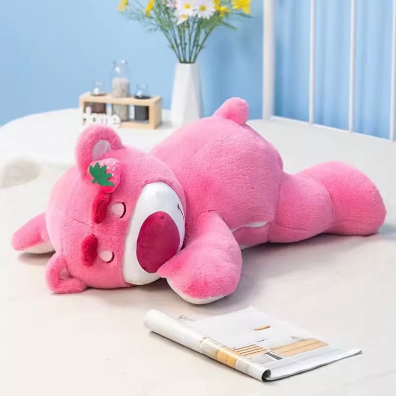 Mainan Boneka Beruang Lotso Tengkurep Strawberry 30cm Bahan Halus dan Lembut SNI Boneka Anak Cewek Kado Ultah Pacar