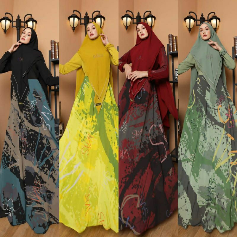 Jannah Abelia Syari Gamis Muslimah Premium Dres Wanita Syar’i Modern Abaya Elegan Busui Friendly Wud