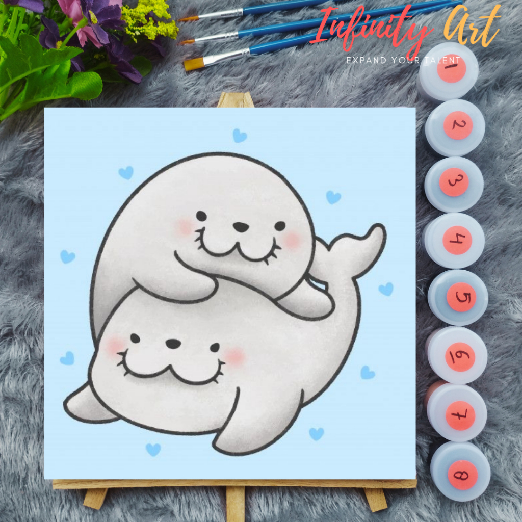 

Paint by Number [ Karakter Animal Hewan Lucu ] Paint By Number Anime 20x20 cm Paint by Number Kit DIY canvas painting Kit mewarnai lukisan with wooden frame numbers kanvas painting kit with frame siap lukis oil painting paint by number customs buku