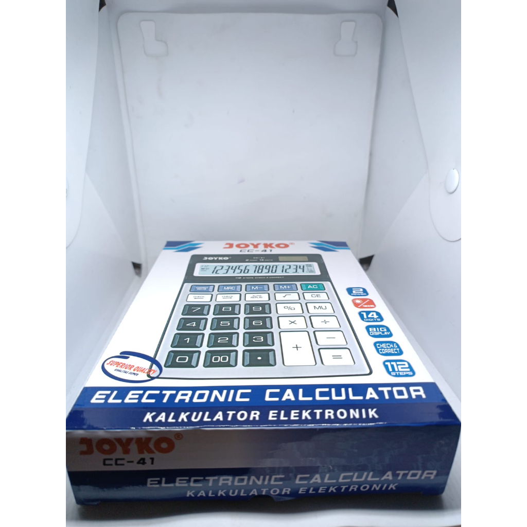 CALCULATOR KALKULATOR 14 ANGKA JUMBO SUMBER GANDA CAHAYA DAN BATERAI MEREK JOYKO CC 41 1 PCS