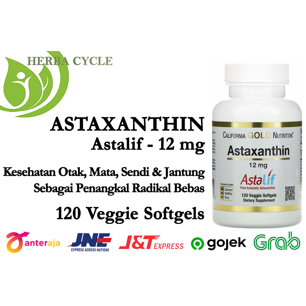 Astaxanthin Astalif 12 mg 120 Veggie Softgels California Gold Nutrition ORI USA