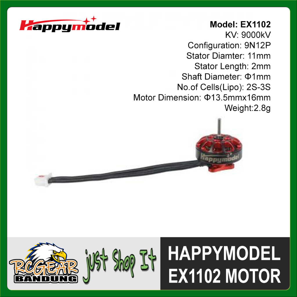Happymodel EX1102 KV9000 Brushless Motor 2S-3S 1mm shaft Mobula7 HD