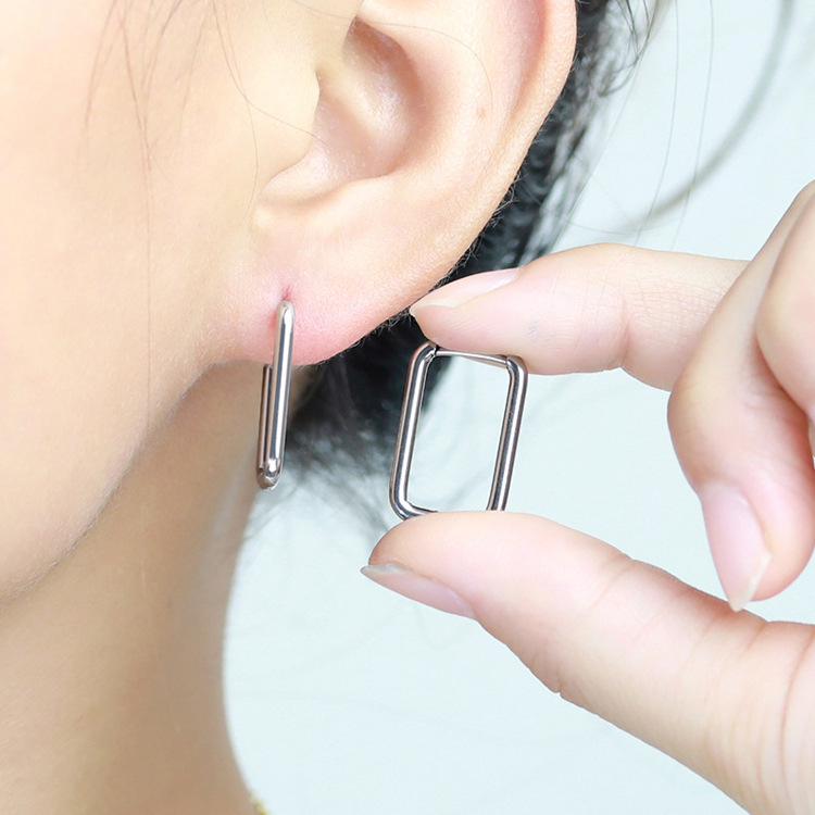 Anting hoop segi titanium anti karat harga grosir bisa cod