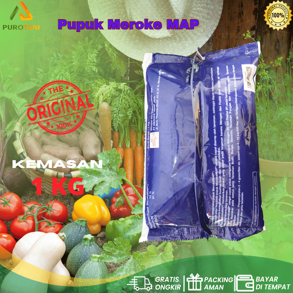 Pupuk Meroke MAP Kemasan Original Pack 1 Kilogram Makro Majemuk