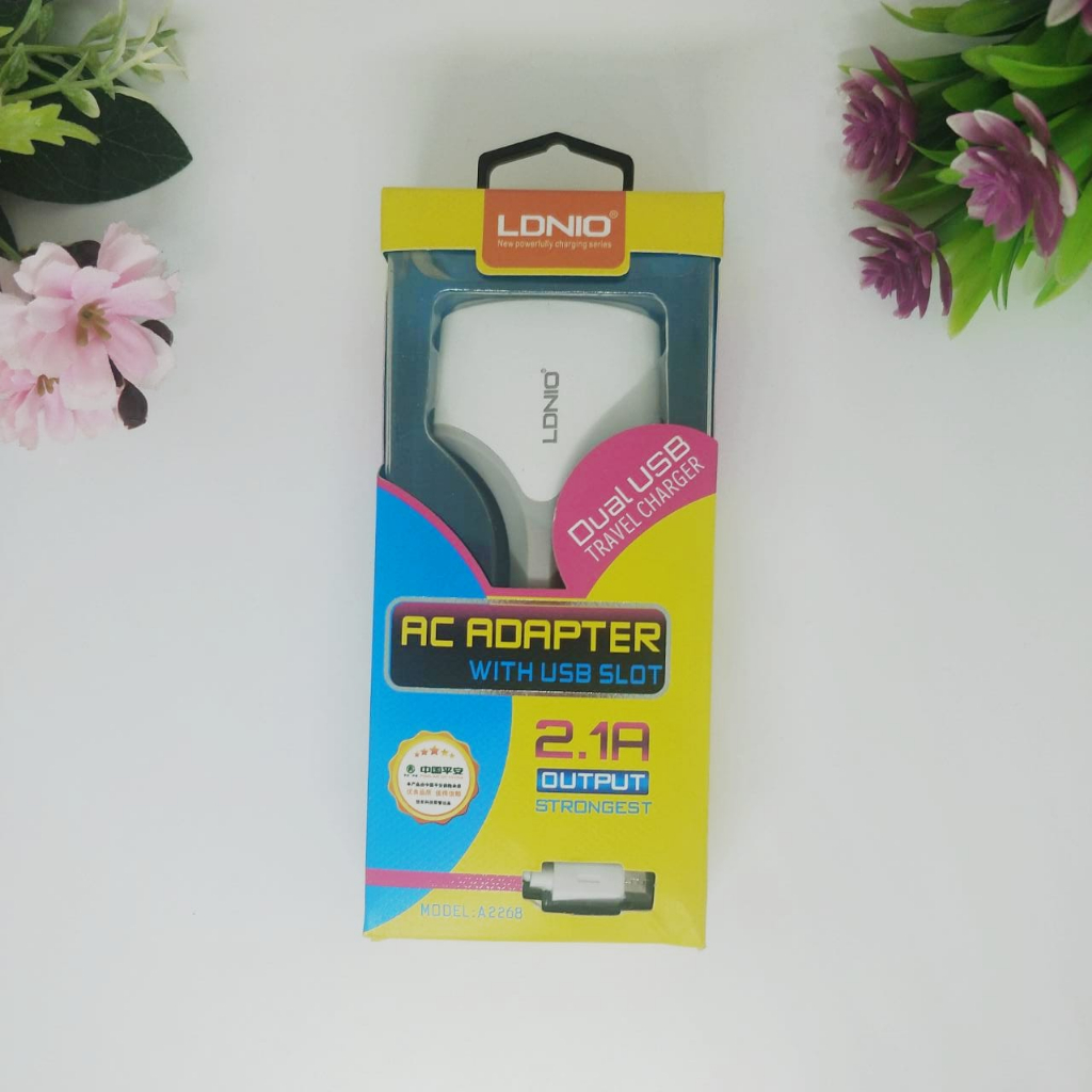 A2268 LDNIO 2usb original 2in1 Fullset Charger Micro USB For Samsung  OPPO vivo realme xiaomi 2.1A strongest BY SMOLL