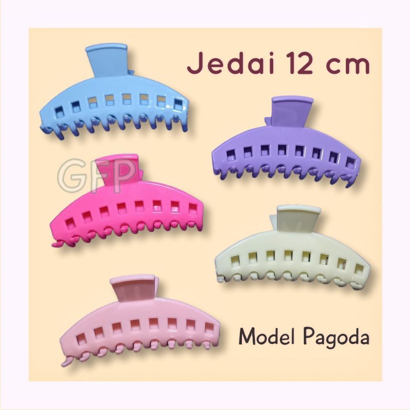 Jedai Salon 12 Cm Model Pagoda - Jepit 9 Cakar Rambut Besar