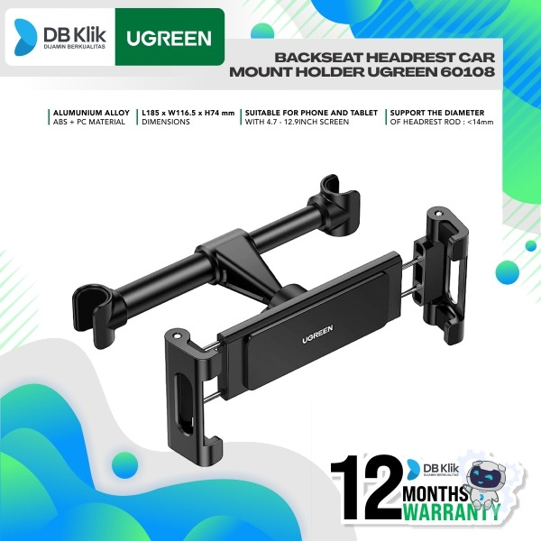 Backseat Headrest Car Mount Holder UGreen 60108 Dudukan HP Tablet