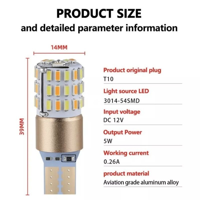 【Penjual Lokal】Lampu Led T10 2 Mode sein dan senja Motor Nmex Aerok Pcx Adv Luminos  2in1 2 mode Senja sen AC DC 12volt 24volt Dijamin terang