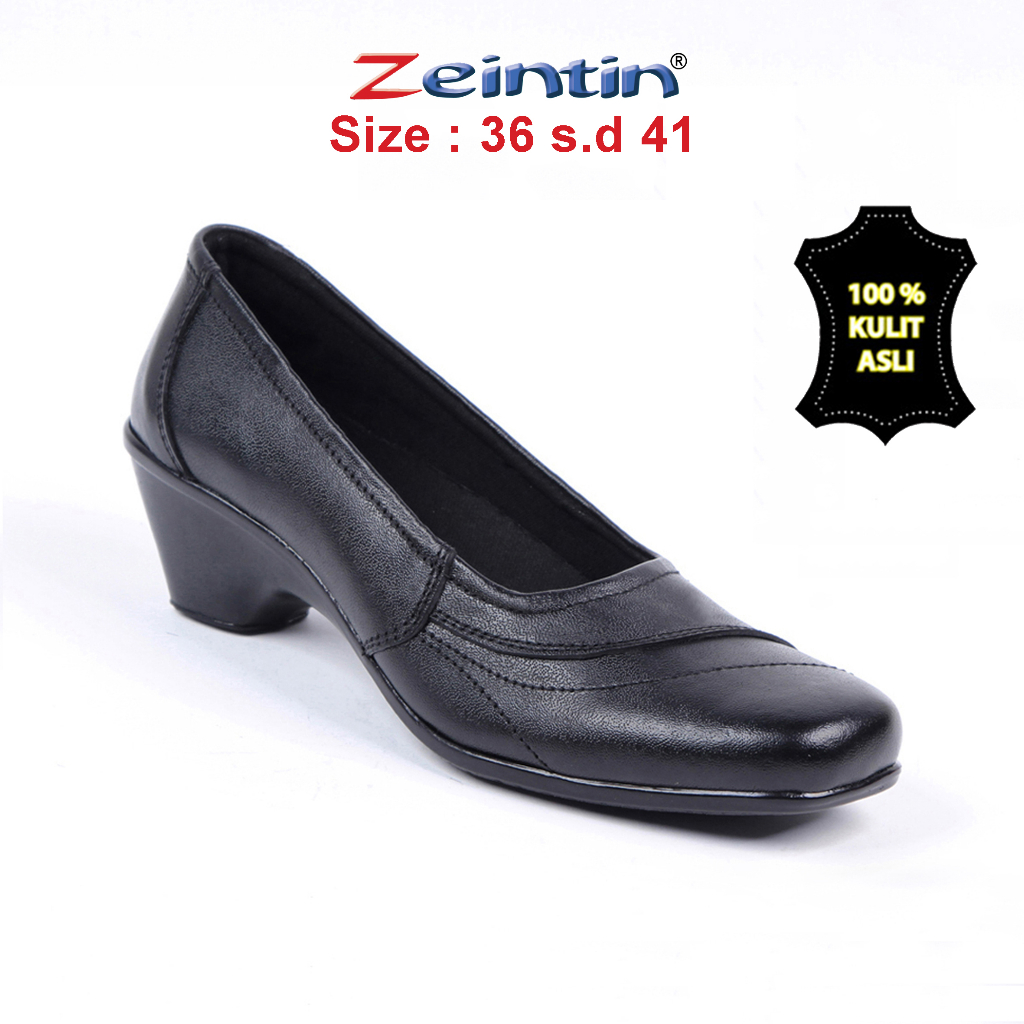 Zeintin - Sepatu Kantor Sepatu Pantofel Wanita Zeintin Hitam Big Size Sepatu Wanita Kulit BJ