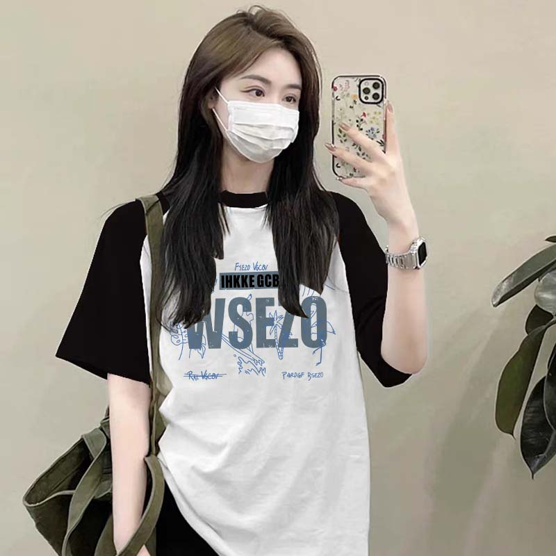 Kaos Baju Raglan Wanita T Shirt Korean Trend Kaos Atasan Wanita Terbaru Kaos Oversize Kaos Wanita Lengan Pendek