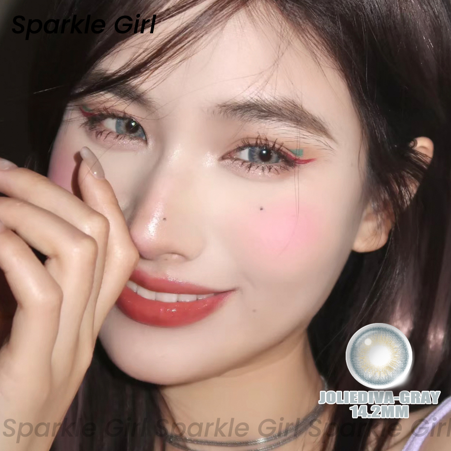 Softlens JOLIEDIVA 1pasang Soft Softlen Contact Lens Big Eye 14.2mm Gray Warna Soflent Soflen