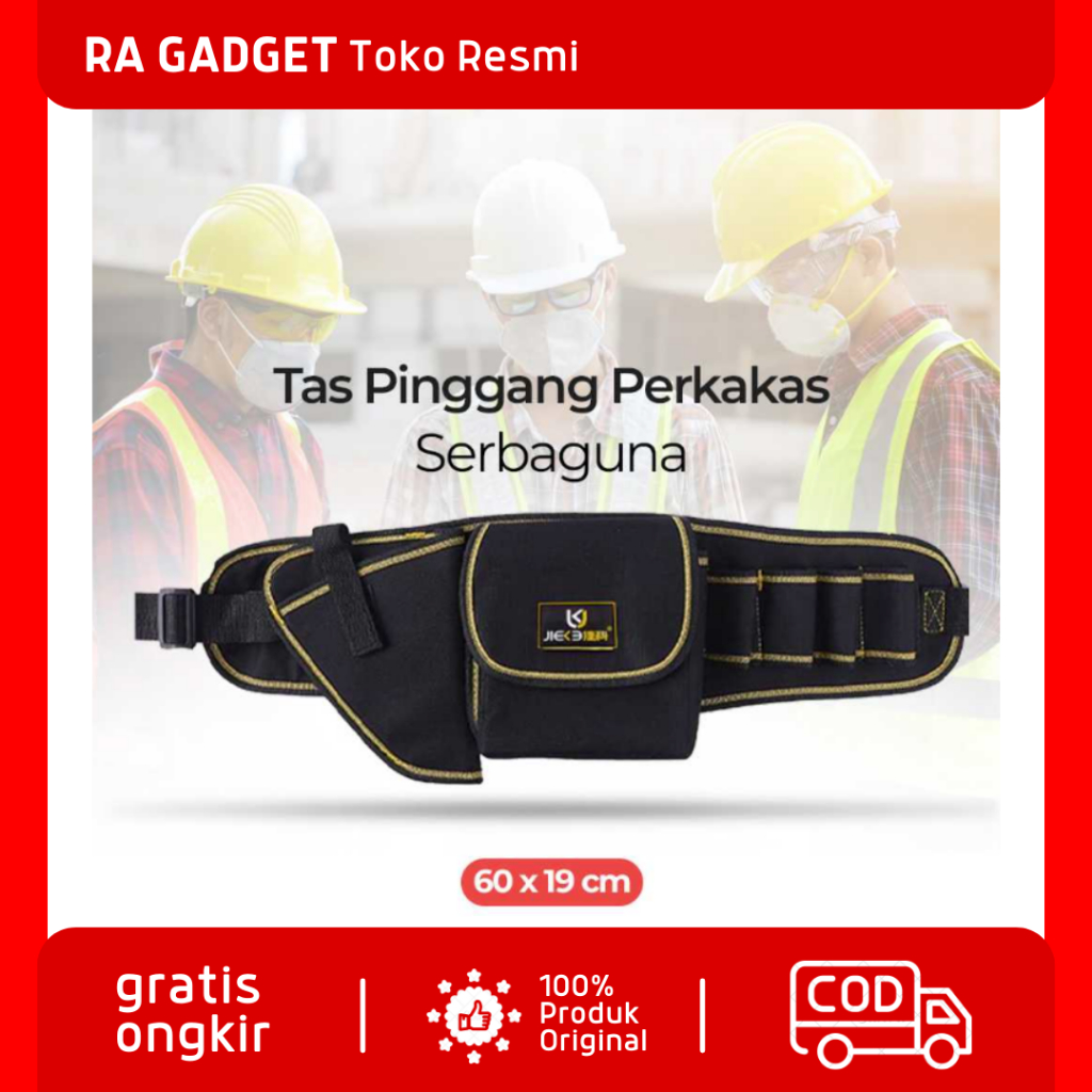 Tas Pinggang Perkakas Serbaguna Waist Pocket Tool Bag / Tas Perkakas Kunci Obeng Alat Pertukangan Tu