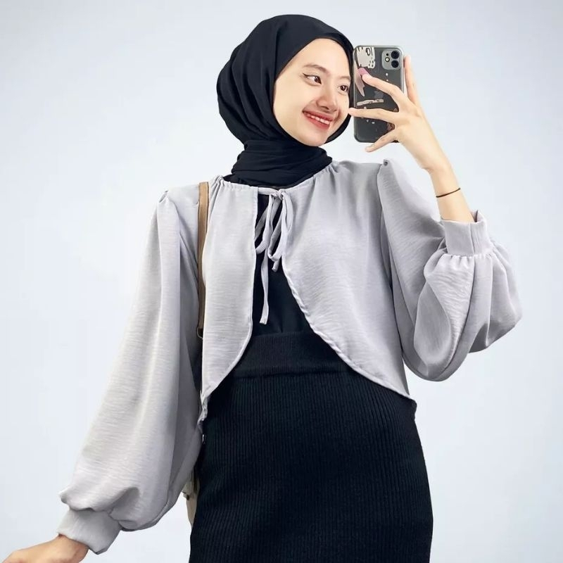 MORINA CARDIGAN OUTER TALI CREPE PREMIUM / OUTER WANITA KEKINIAN / OUTER LENGAN PANJANG