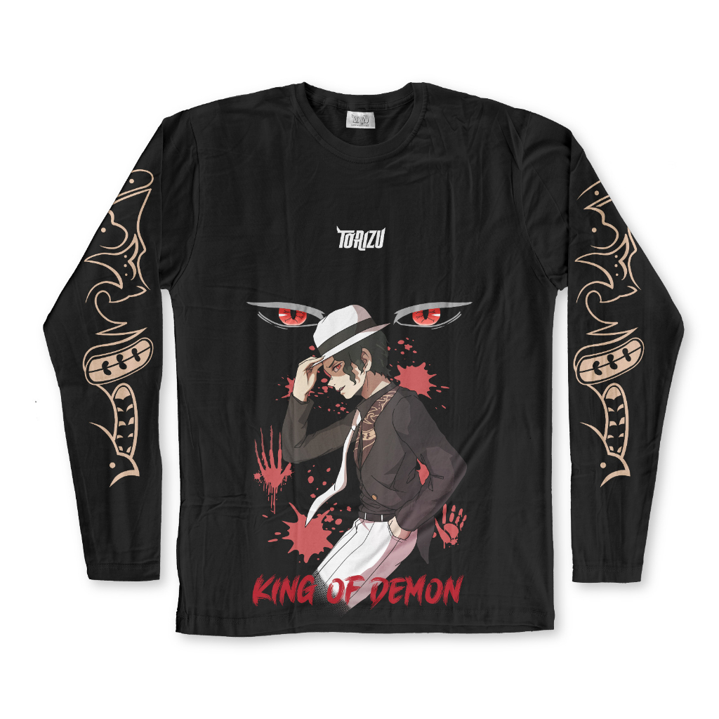 TORIZU Longsleeve Muzan King Of Demon Anime Mangan Kimetsu No Yaiba Premium Unisex