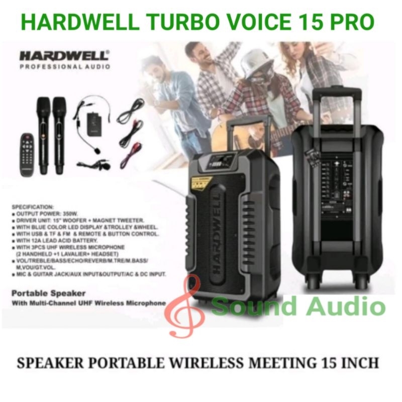sepeker portable hardwell turbovoice 15pro sound system sepeker portable turbovoice 15 pro barang di