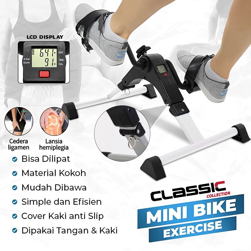 Epeda Statis Mini / Sepeda Statis / Terapi Kaki Stroke Pengapuran Dll / Alat Terapi Kesehatan