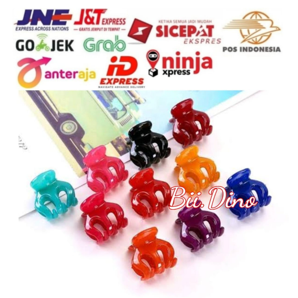 Jedai Kecil Tebal 3cm Jepitan Poni Rambut Badai 3 Gigi Cakar Bangkok Korea Aksesoris 3 cm Glossy