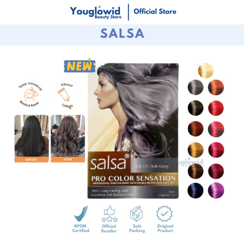 【Official Outlet】SALSA Pro-Color Sensation Hair Color Pewarna Penghitam Cat Semir Rambut Permanen Anti Rontok Tahan Lama Unisex Wanita Pria Viral BPOM