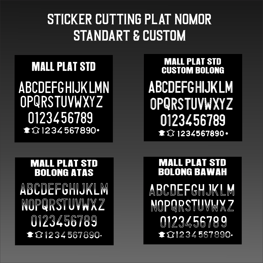 STICKER PLAT NOMOR MOTOR - STICKER CUTTING PLAT NOMOR STANDART DAN CUSTOM