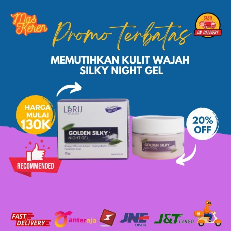 Perawatan kulit wajah,memutihkan dan mengurangi flek  afiato LeRIJ Golden Silky Night Gel