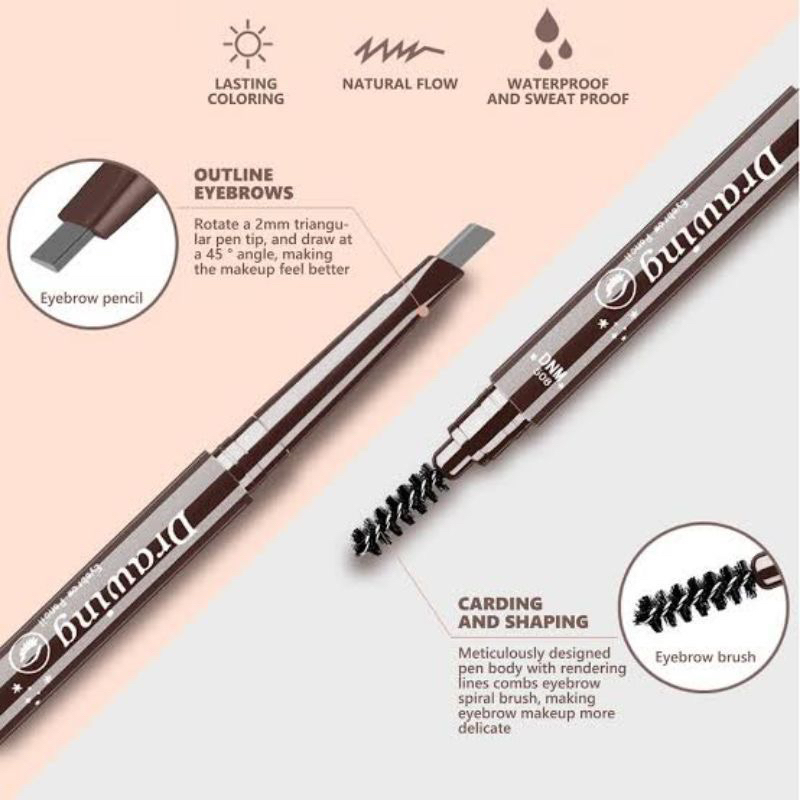 DNM pensil alis Eyebrow Pencil Double Head Waterproof DNM Original