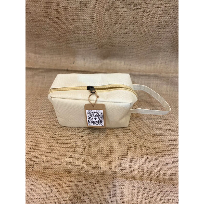 

NOEI CRAFT POUCH WHITE D | TEMPAT PENSIL POLOS | POUCH MAKEUP | DOMPET MAKE UP