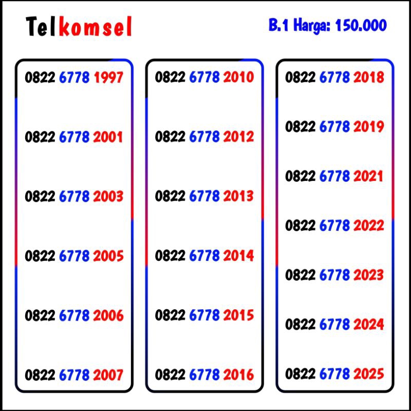 Nomor cantik Telkomsel 800044