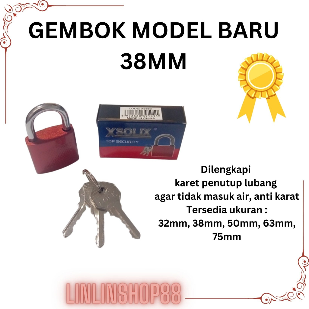 Gembok Rumah Pagar Model Baru XSOLIX Anti Karat