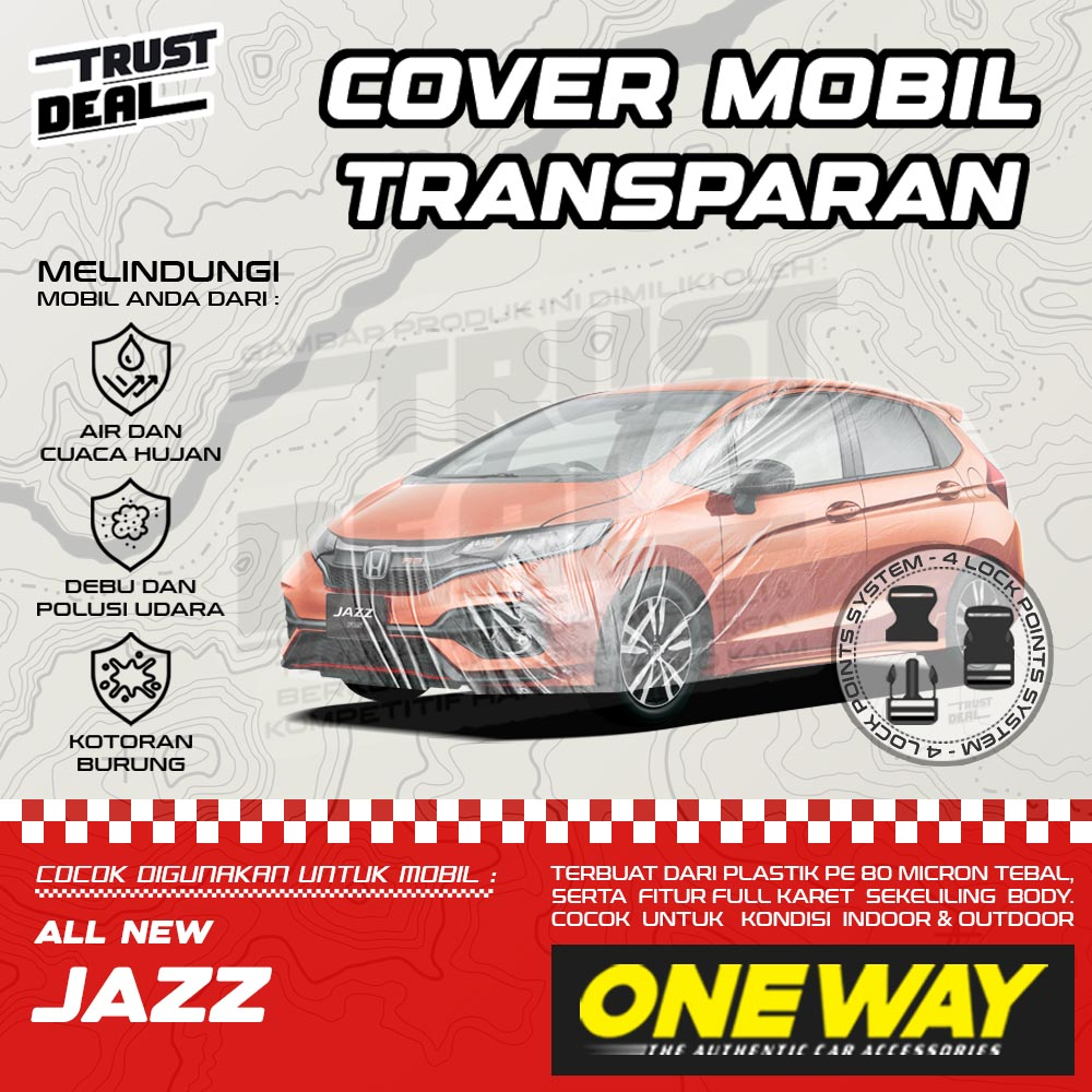 Sarung Cover Mobil Plastik ALL NEW JAZZ Waterproof Tebal Transparan Anti Air