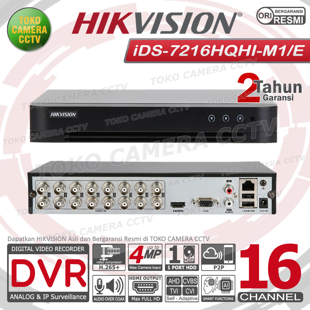 PAKET CCTV HIKVISION 2MP 16 CHANNEL 9 KAMERA