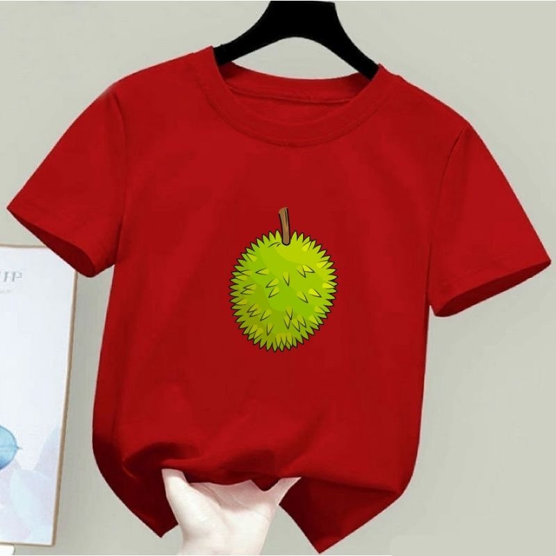 kaos anak anak baju anak anak atasan anak size s m l xl unisex motif durian