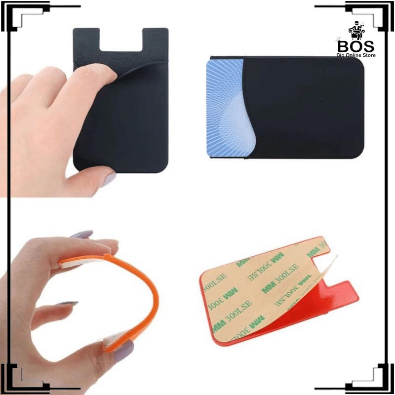 BOS - CARD SLOT HOLDER / SARUNG SILIKON TEMPAT KARTU TEMPELAN CASING HP CARDSLOT