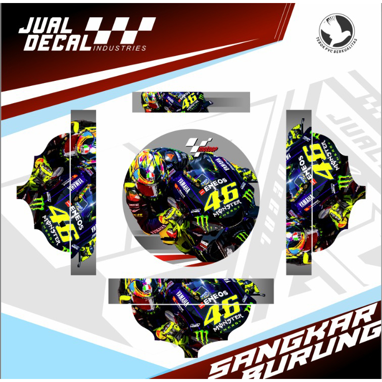 Stiker Tebok Lovebird Pleci Helopet CUSTOM Decal Sangkar Burung Variasi