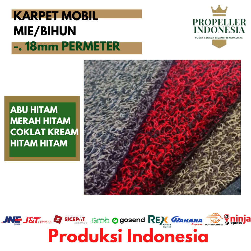 Karpet Alas Mobil Keset Mie/Bihun Dua Warna 18MM