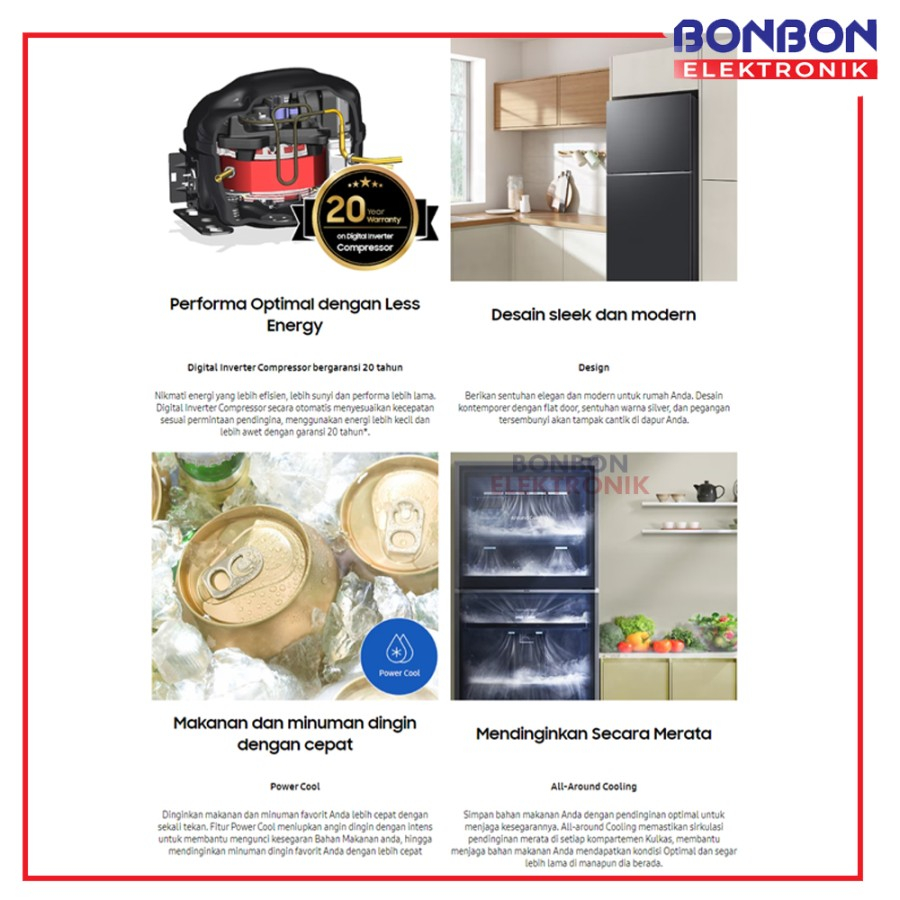 SAMSUNG Kulkas 2 Pintu 393L RT38CG6420S9SE / RT38 Ungkep Compartment
