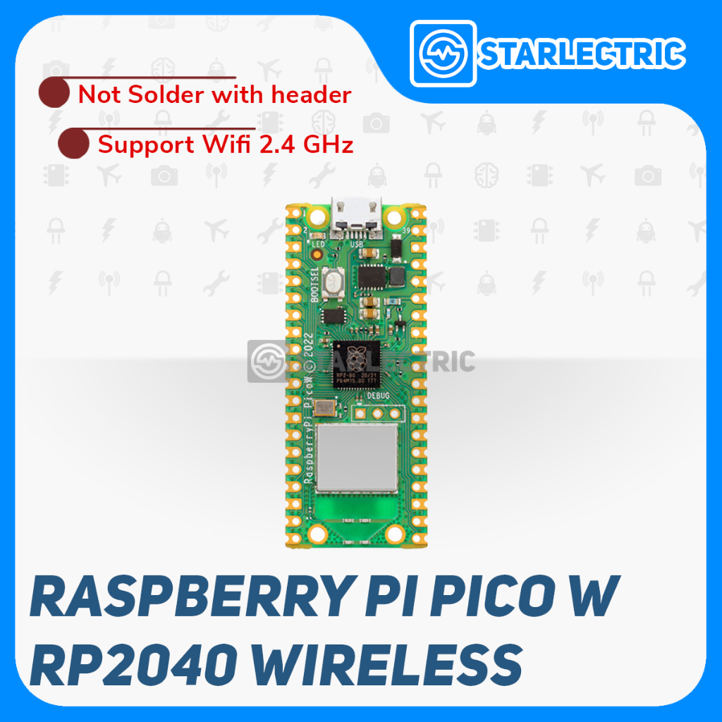 Raspberry Pi Pico W RP2040 WIFI Wireless MicroPython Pico-W Non Solder