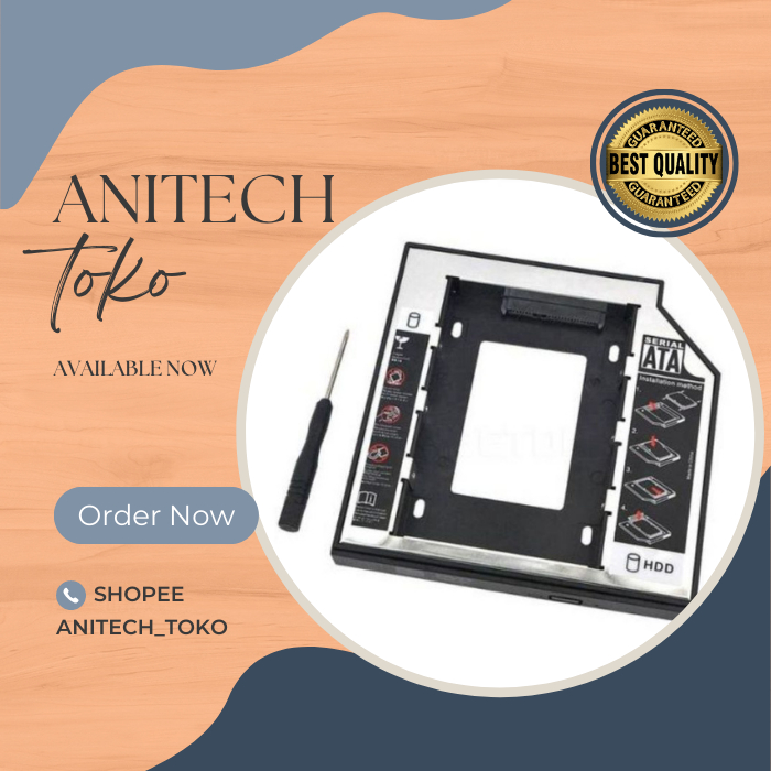 [ANITECH-TOKO] HDD CADDY TIPIS (SLIM) 9.5MM /12.7MM SATA / DVD SLOT TO HDD SLOT / SSD CADDY/SSD CADDY 9.5MM 12.7MM ALUMINIUM