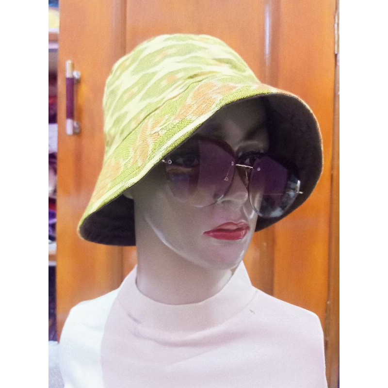 topi tenun etnik tenun goyor ASli ATBM warna kuning