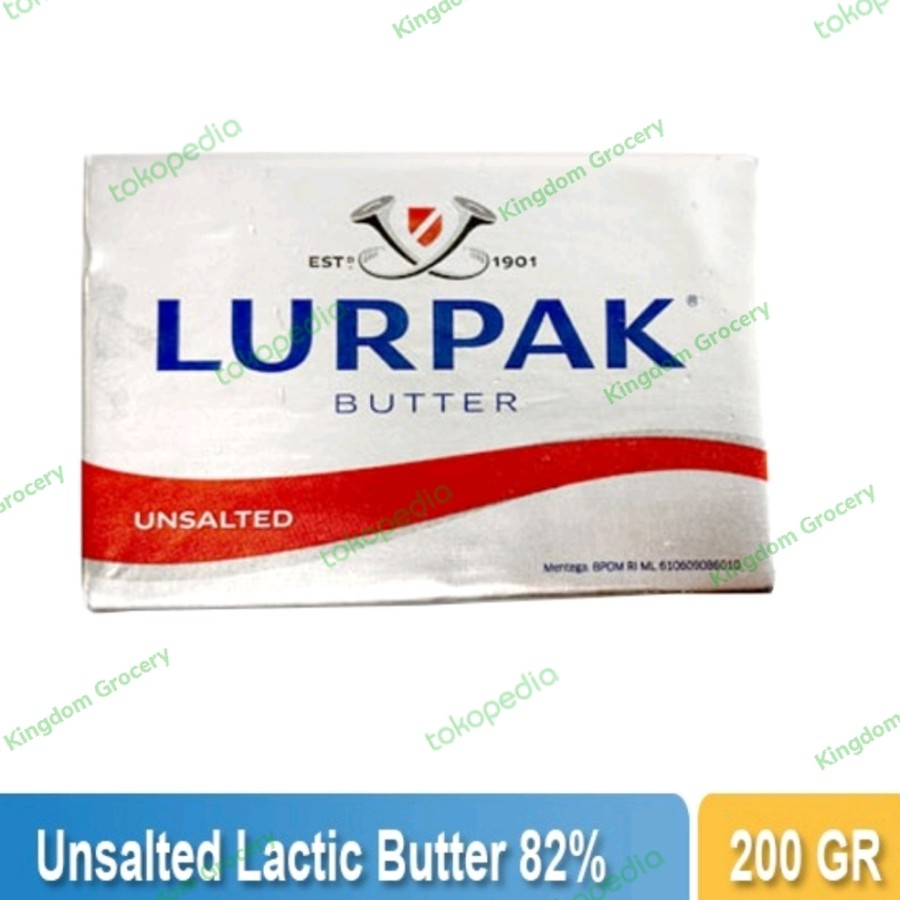 Lurpak UNSALTED 200gr Lurpark Mentega Danish Butter Import Denmark