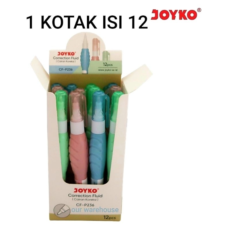 

PER PACK TipEx Cair, Correction Fluid Cairan Koreksi Penghapus Cair Joyko CF-P235 atau CF-P236 isi 12 Pcs