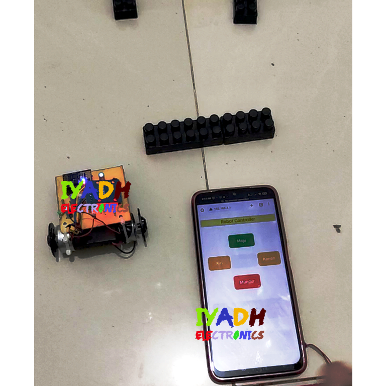 SUDAH DIRAKIT Kit Rangkaian Remote Control Car Modul Remote RC Robot kendali HP melalui Wifi wireles
