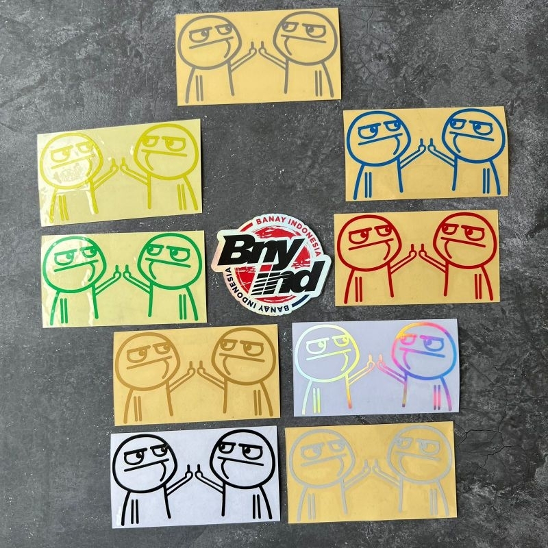 Stiker Sticker MIDDLE PINGER Fucek Kecil cutting