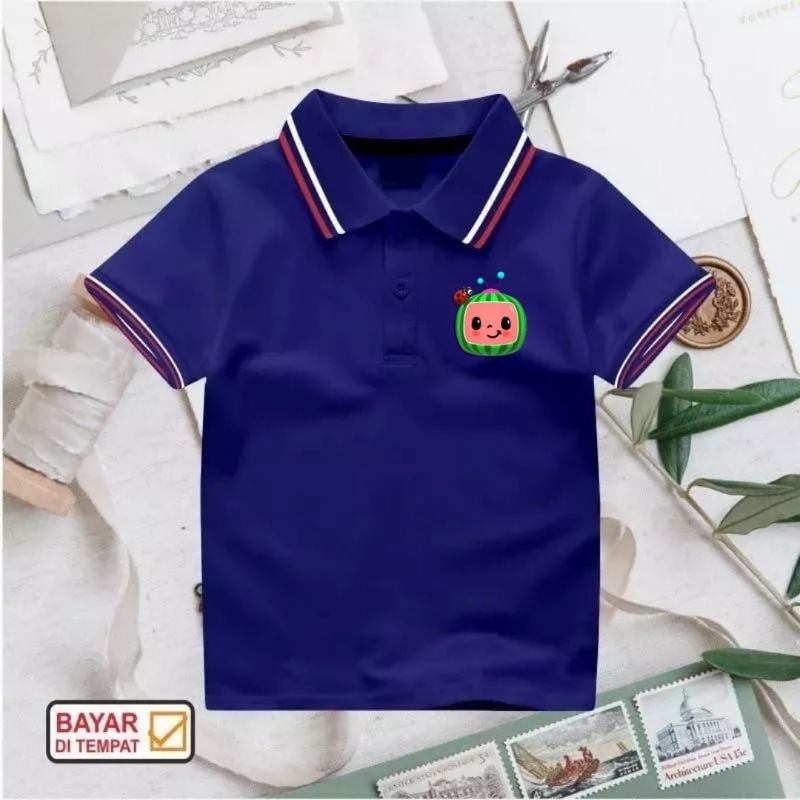Kaos Wangki Anak Laki Laki Dan Perempuan Coco melon Dada Baju Polo Anak Kaos Polo Anak Baju Anak Unisex