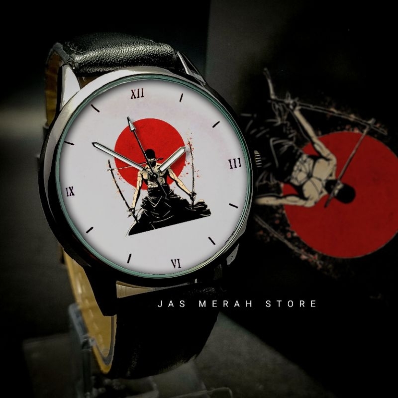 Jam Tangan One Piece Zoro Red Include Bonus