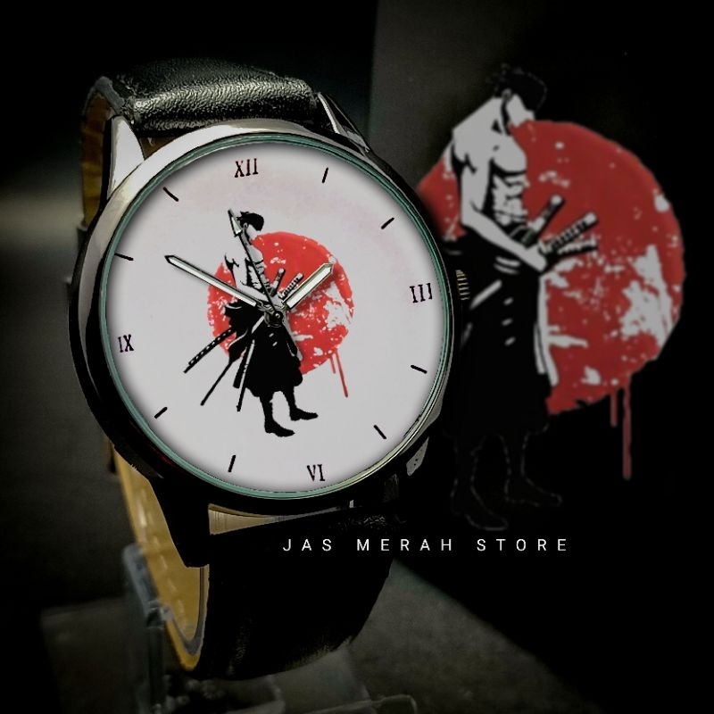 Jam Tangan One Piece Zoro Red Include Bonus