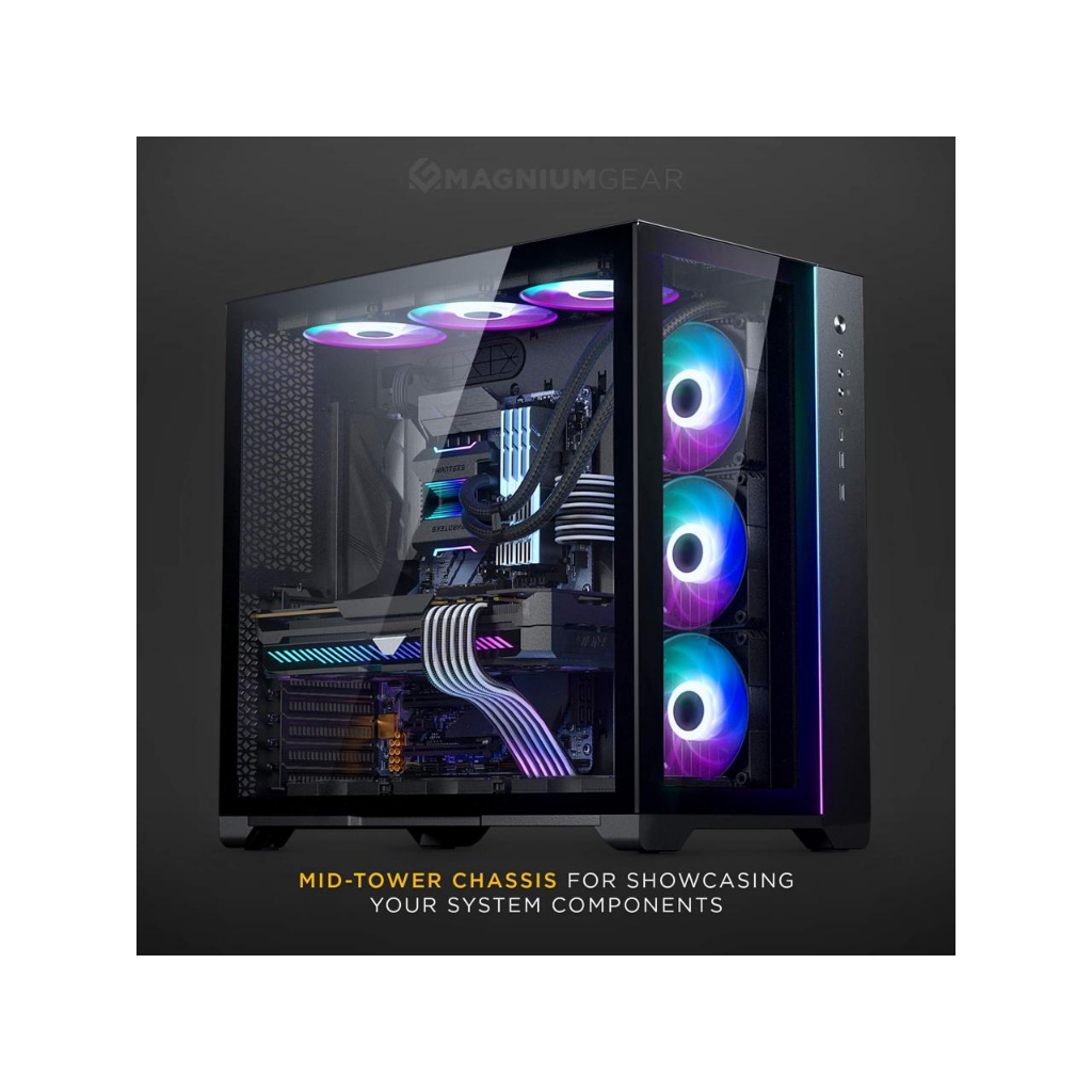 MagniumGear Neo Qube 2 Black ATX Mid Tower Casing Komputer | Phanteks