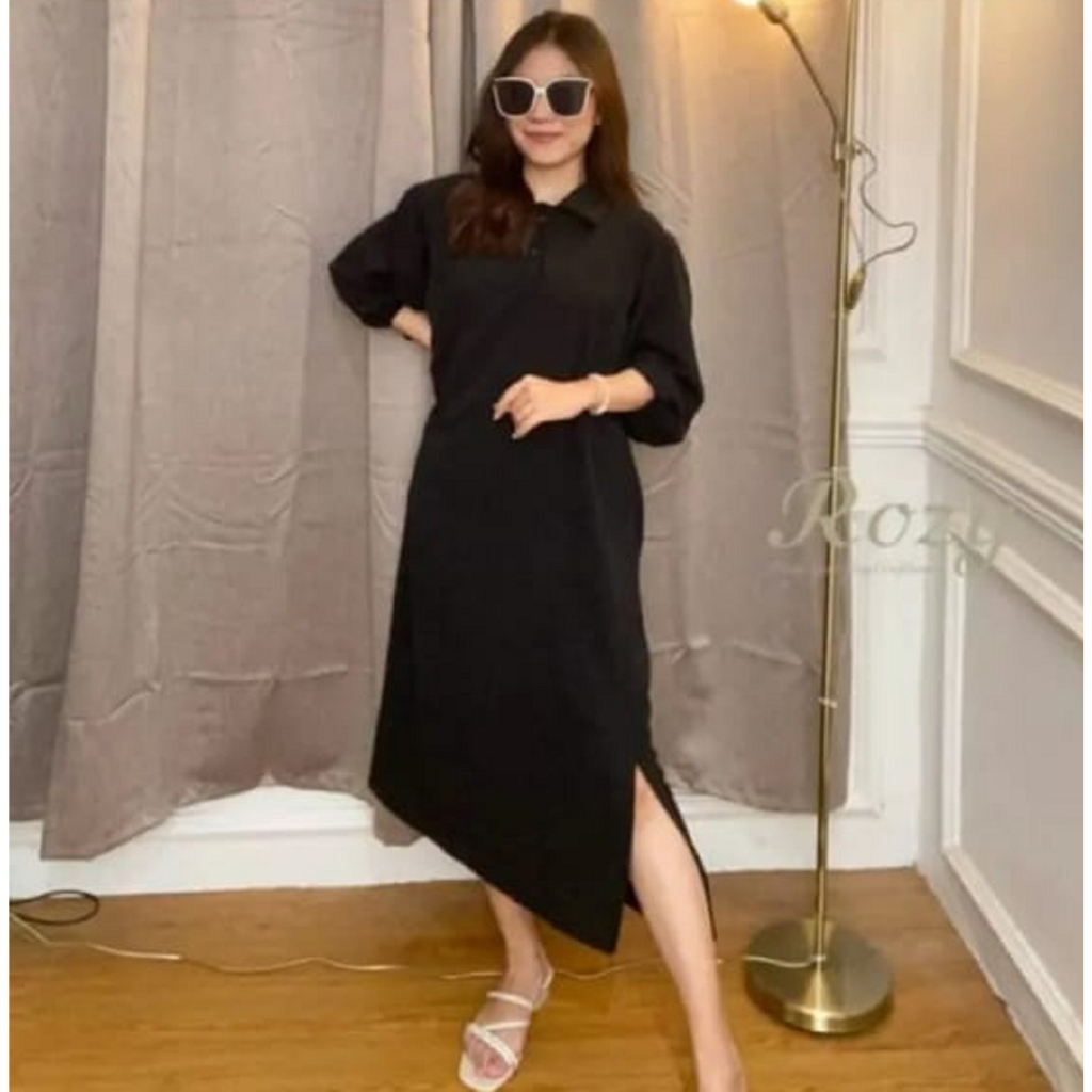 IRMALA Long Dress   lengan 3/4 Cringkle Airflow BUSUI JUMBO