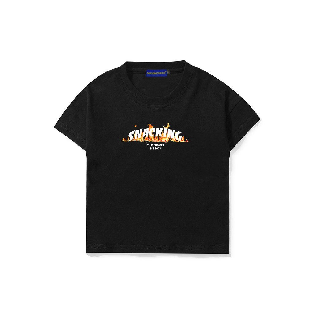 T-shirt | Flames | Black | SNACKIDS