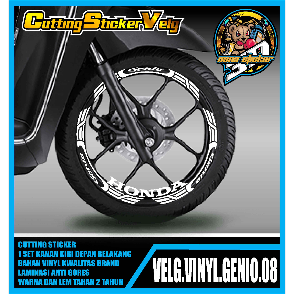 CUTTING STIKER VELG GENIO- STICKER LIS LIST VELG VARIASI GENIO 08
